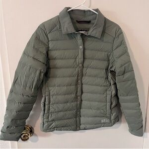 Stio Skillet Snap Insulated Stretch Down Jacket in Sage Green
